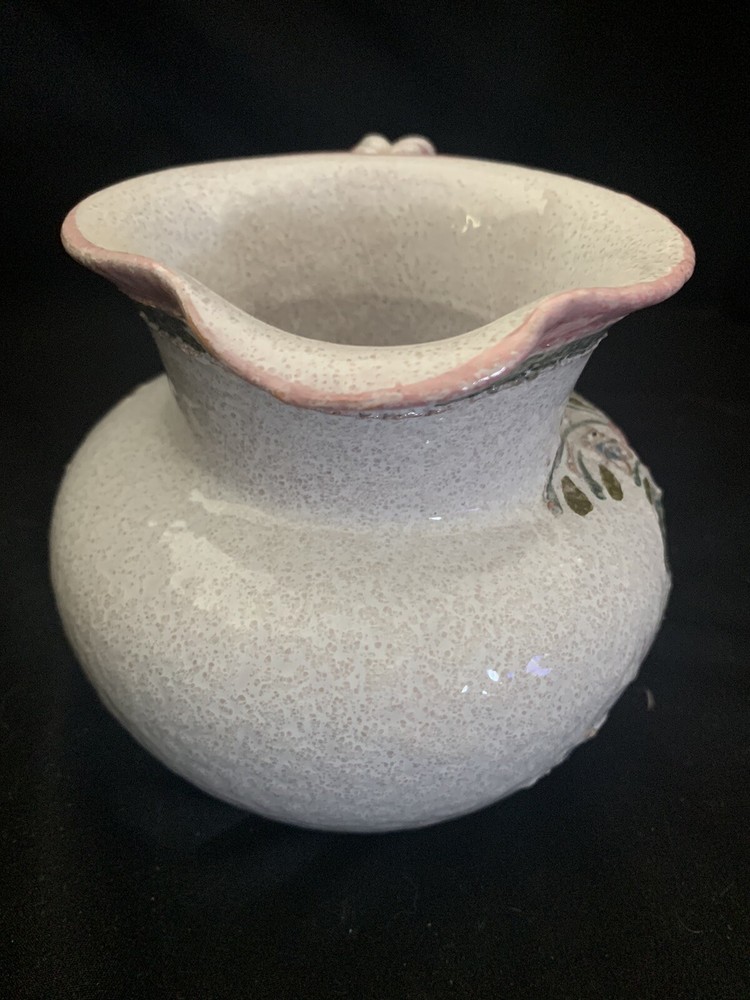 Ainring Keramik 5” Mini Pitcher Flowers Glazed Ceramic Handmade GERMANY