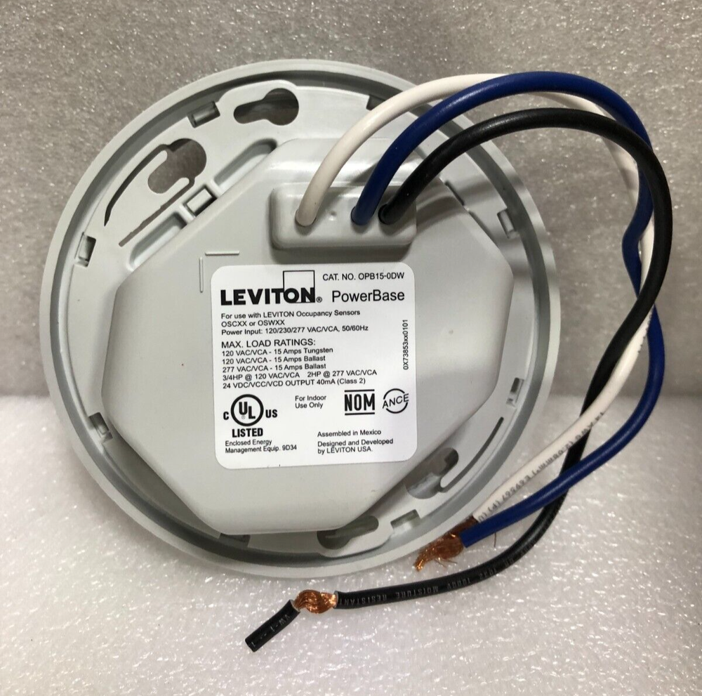 Leviton OPB15-DW Occupancy Sensor Power Base (Qty. 1)
