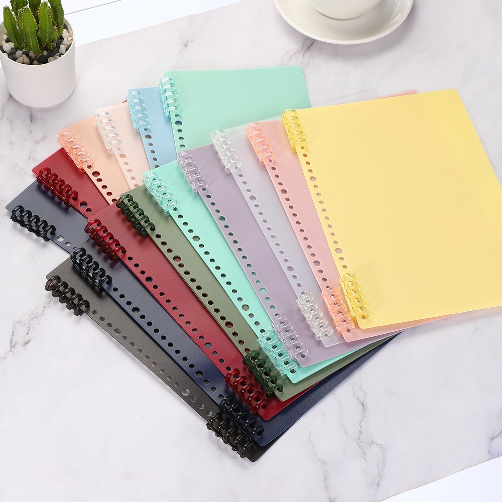 12 Pack A5 22 Mil Plastic Notebook Binder Covers with Binding Comb, Light green