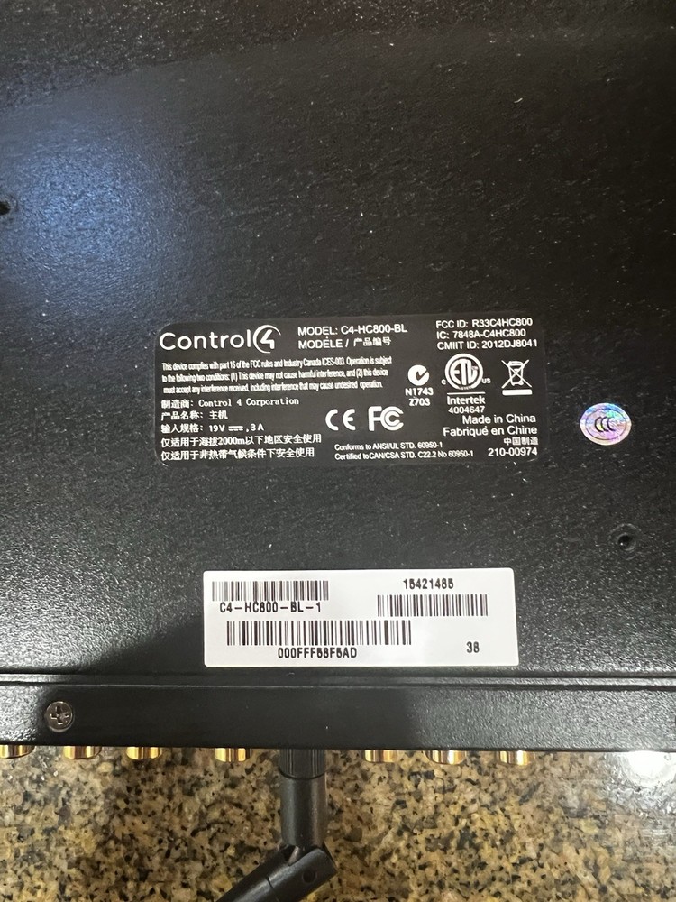 Control4 C4-HC800-BL Smart Home Hub with 2 Remote Controls