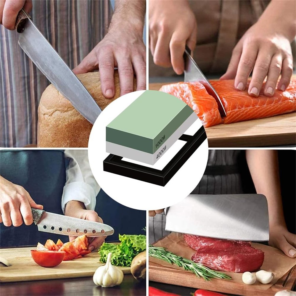 Whetstone Sharpening Stone 1000/4000 Grit Professional Kitchen Knife Sharpene...