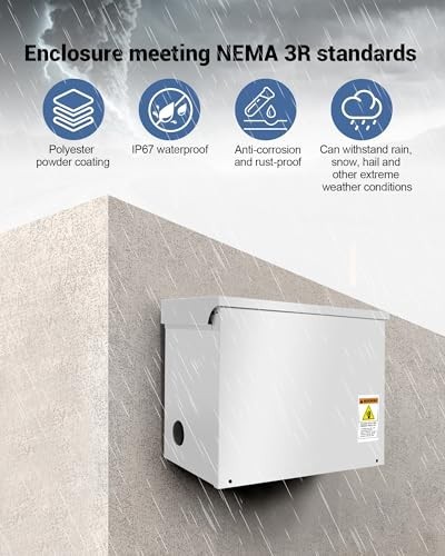 200A Automatic Generator Transfer Switch, NEMA 3R, Double-Throw Safety Switch fo