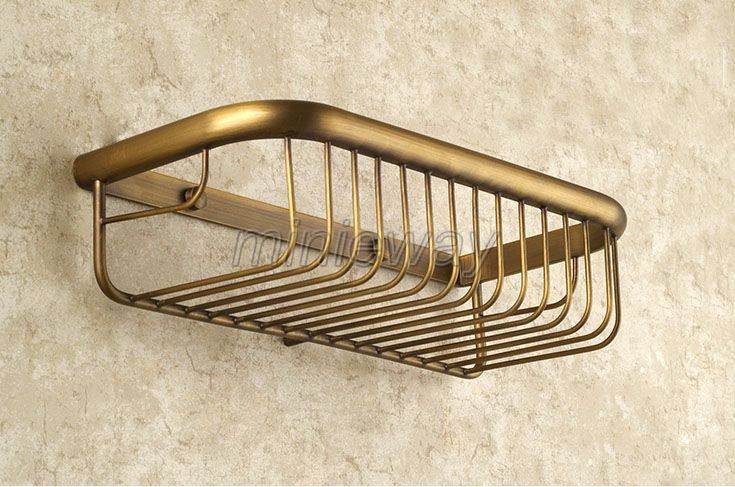 300mm Antique brass Wall Mounted Bathroom Shower Shelf Storage Basket mba523