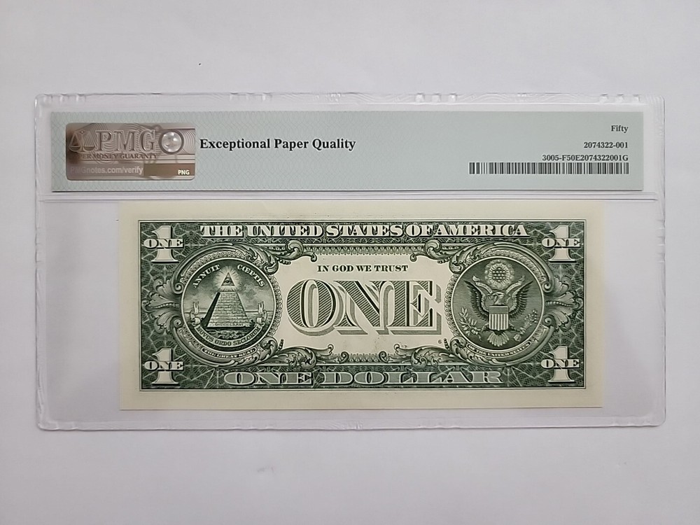 $1 2017A FRN WRONG COLOR INK ERROR PMG50EPQ