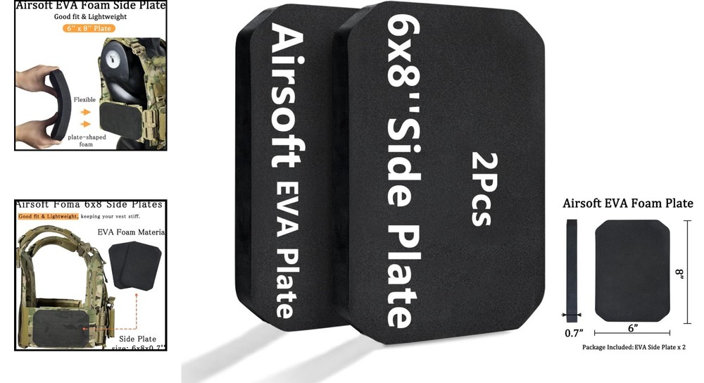 Authentic Tactical Foam Plates - 2-Pack Medium EVA Dummy Side Plates for Vests