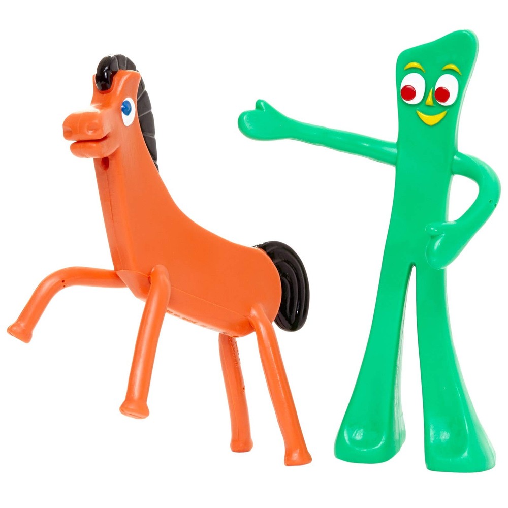 NJ Croce Gumby and Pokey 6" Pair Rubber Bendable Figures