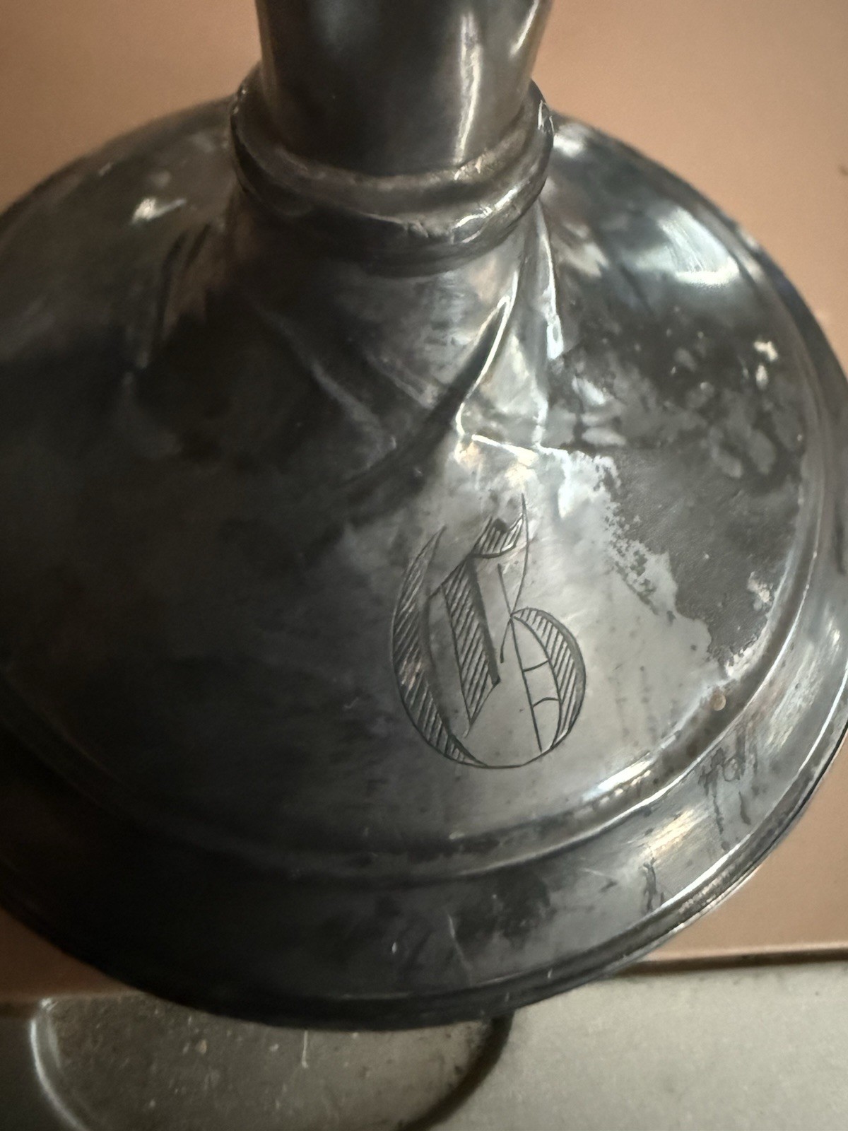 Vintage Sterling Silver Cemented Reinforced Candlestick Monogrammed