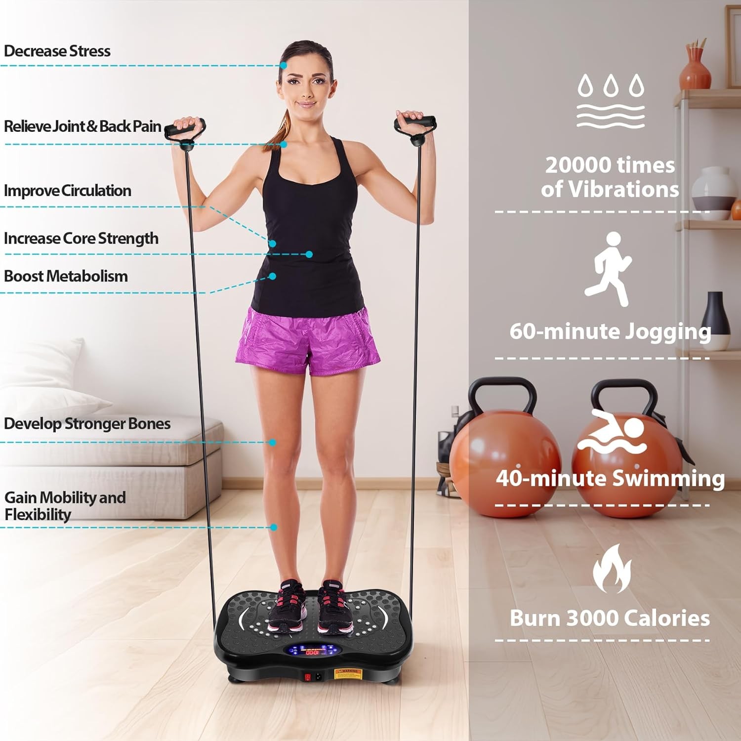 Mini Vibration Plate Machine with Remote Control Home Workout Platform