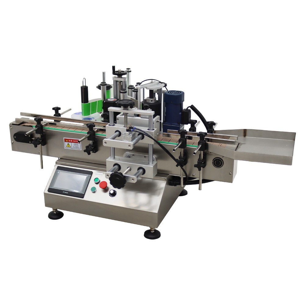 Automatic Round Bottle Labeling Machine w/Conveyor 360°Labeling 0.78-4.72in Dia.