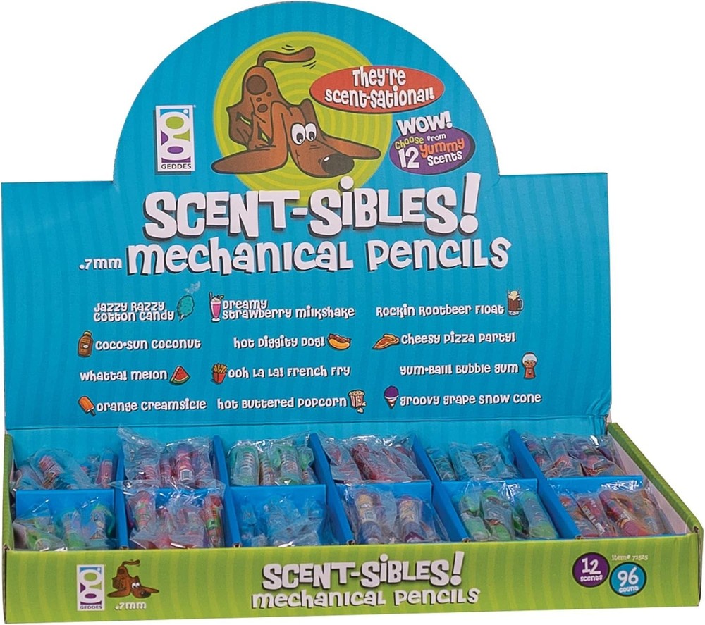 Assorted Scented Pencil Grip Mechanical Pencils - 96 Pack