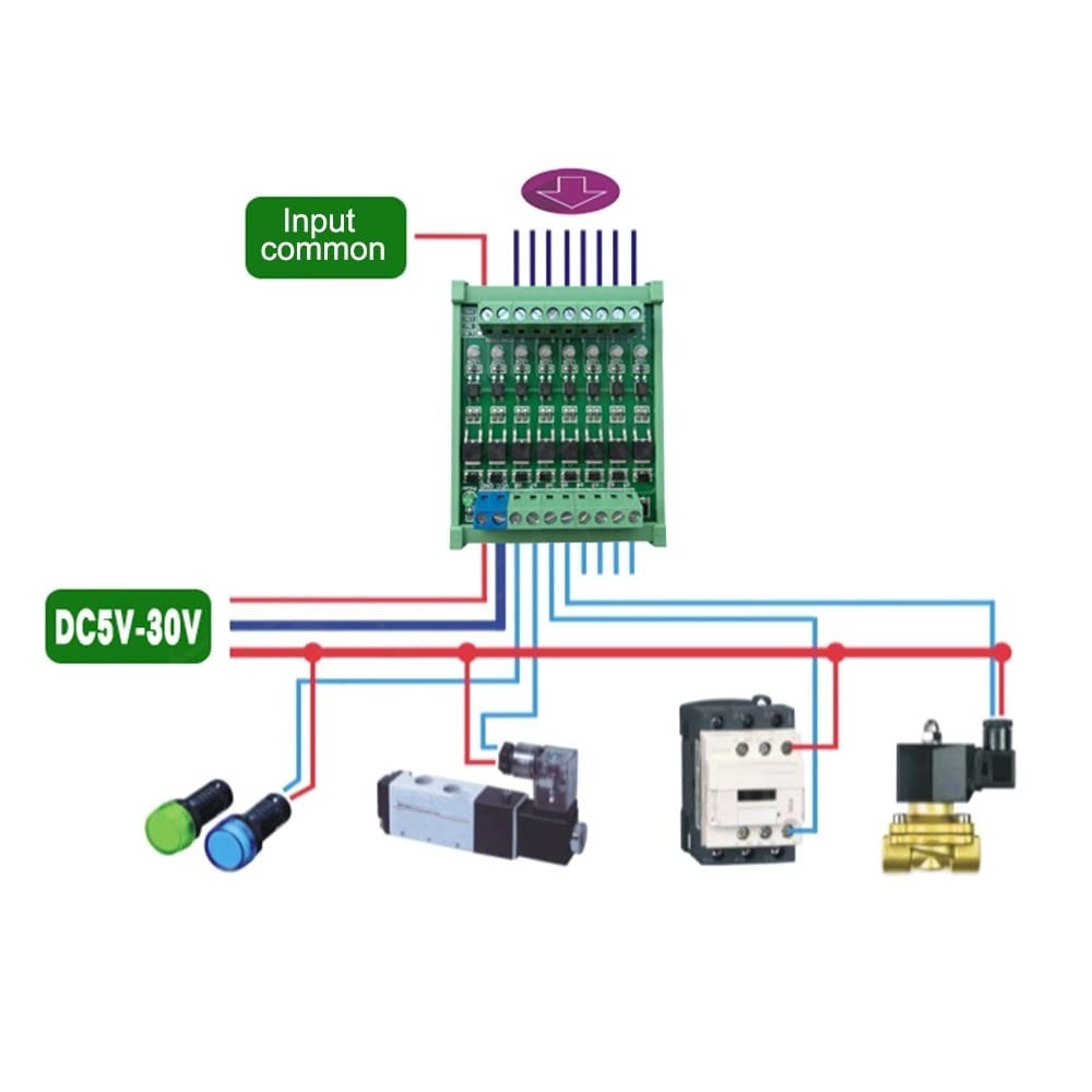 8Channel PLC Amplifier Circuit Board DC 3.3V/DC 5V Optocoupler Module System