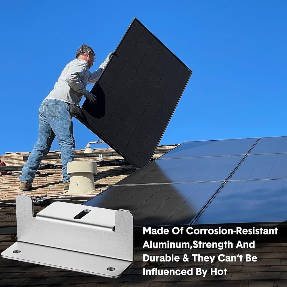 Konohan 10 Set Solar Panel Mounting Brackets Z Bracket Aluminum silver mainly