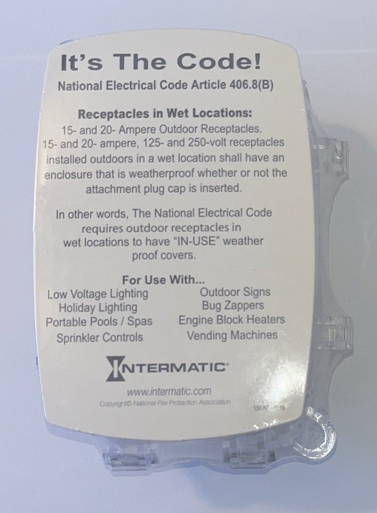 Intermatic Flexi-guard Receptacle Cover 156WP14235 NOS