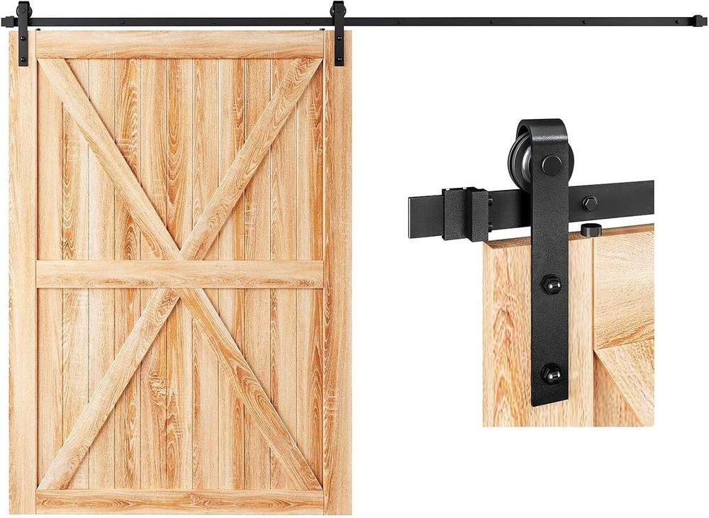 10FT Sliding Barn Door Hardware Kit - Smooth, Quiet Slide