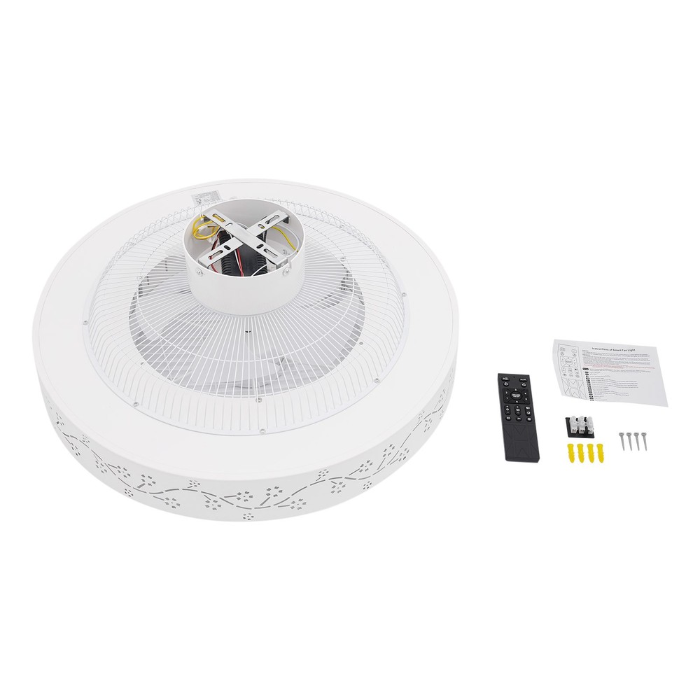 22" Ultra-thin LED Ceiling Fan Light Remote Control Flush Mount Ceiling Fan Lamp