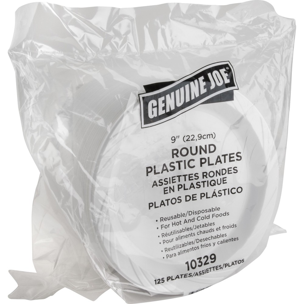 Genuine Joe GJO10329 9" Plastic Plates 125/Pack