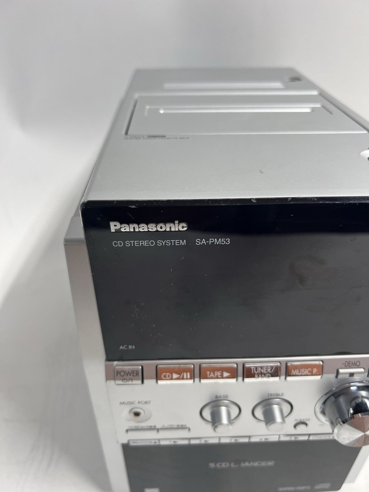 Panasonic SA-PM53 - 5 Disc CD Changer Stereo System Cassette Deck Tested Working