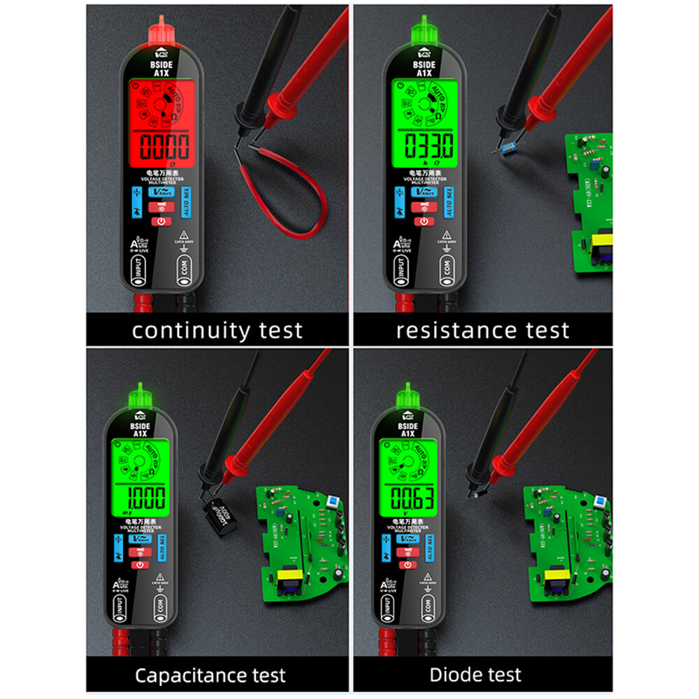 A1X Digital LCD Multimeter DC/AC Voltage Tester Resistance Meter with Flashlight