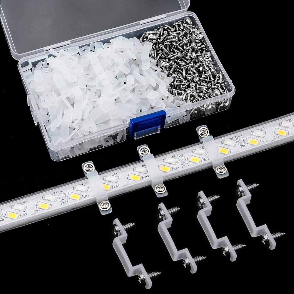 LED Strip Light Mounting Brackets , Silicon Fixed Clips with Screws