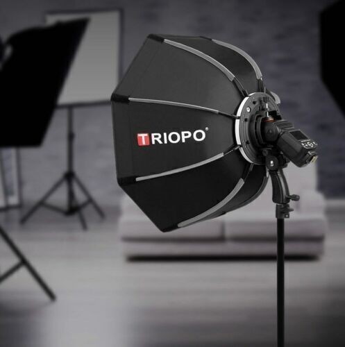 TRIOPO 90CM Octagon Softbox w/Handgrip Set for Speedlight Flash Bracket
