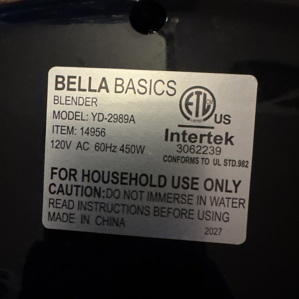 bella blender YD-2989A
