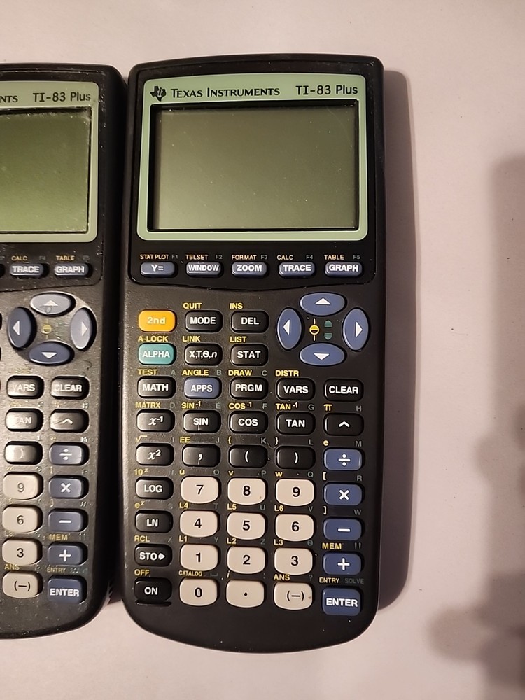 5 - Broken Texas Instruments TI-83 Plus Graphing Calculators - No Covers