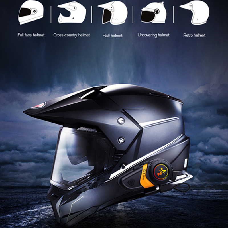 Bluetooth Wireless BT Helmet Intercom Headset TYPE-C Charging Fit For Motorcycle