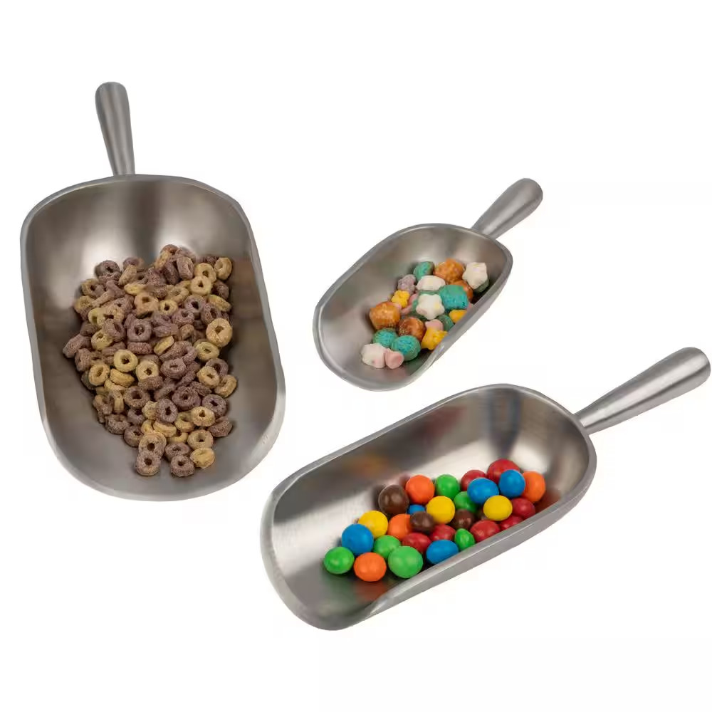 3-Piece Metal Ice Scoop Set
