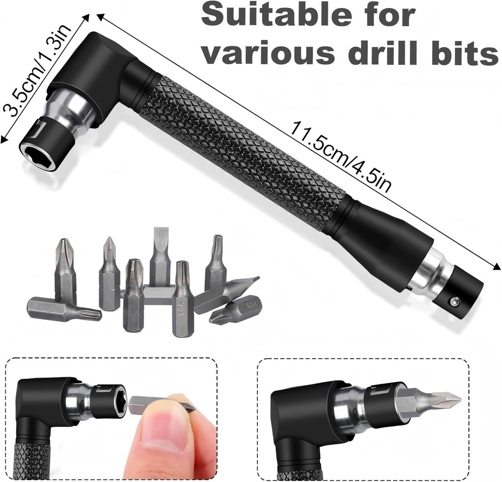17Piece Flexible Drill Bit Extension, Include 3Pcs Rotatable Socket Adapter 2Pcs