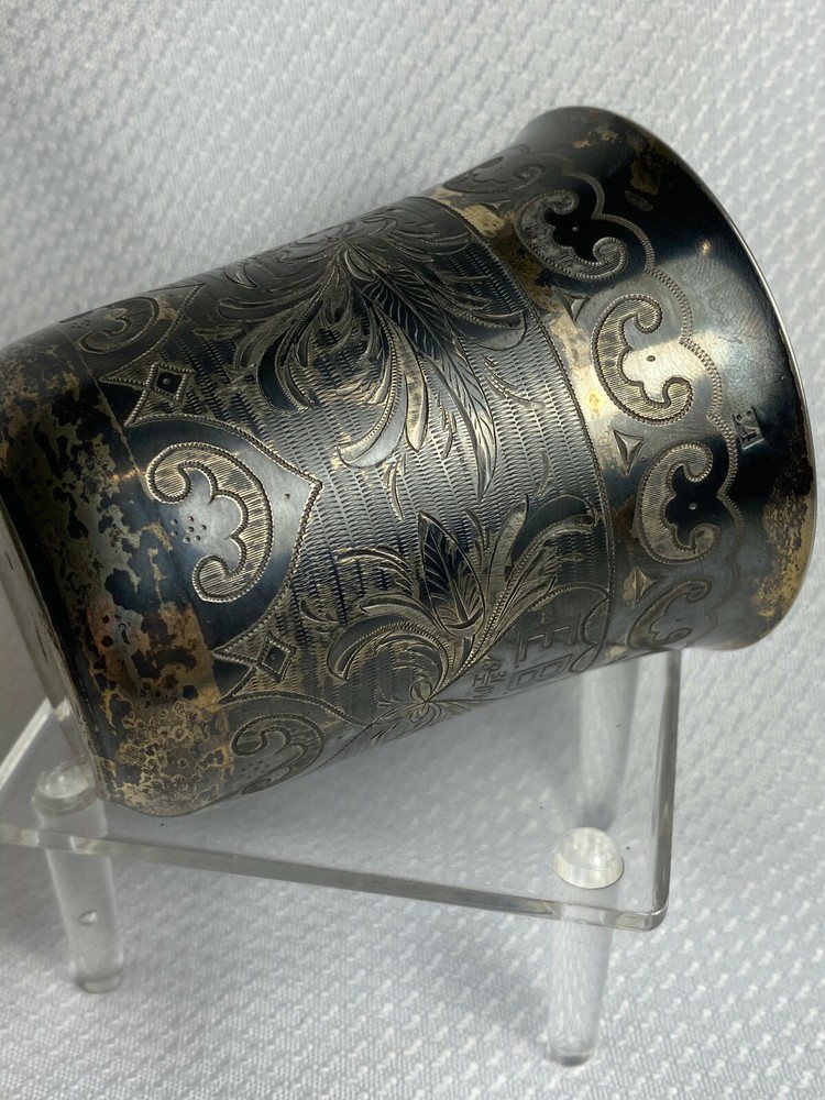 1872 Russian Cup 84 Silver Stamp Hallmarked Monogrammed EB & Dated 1904