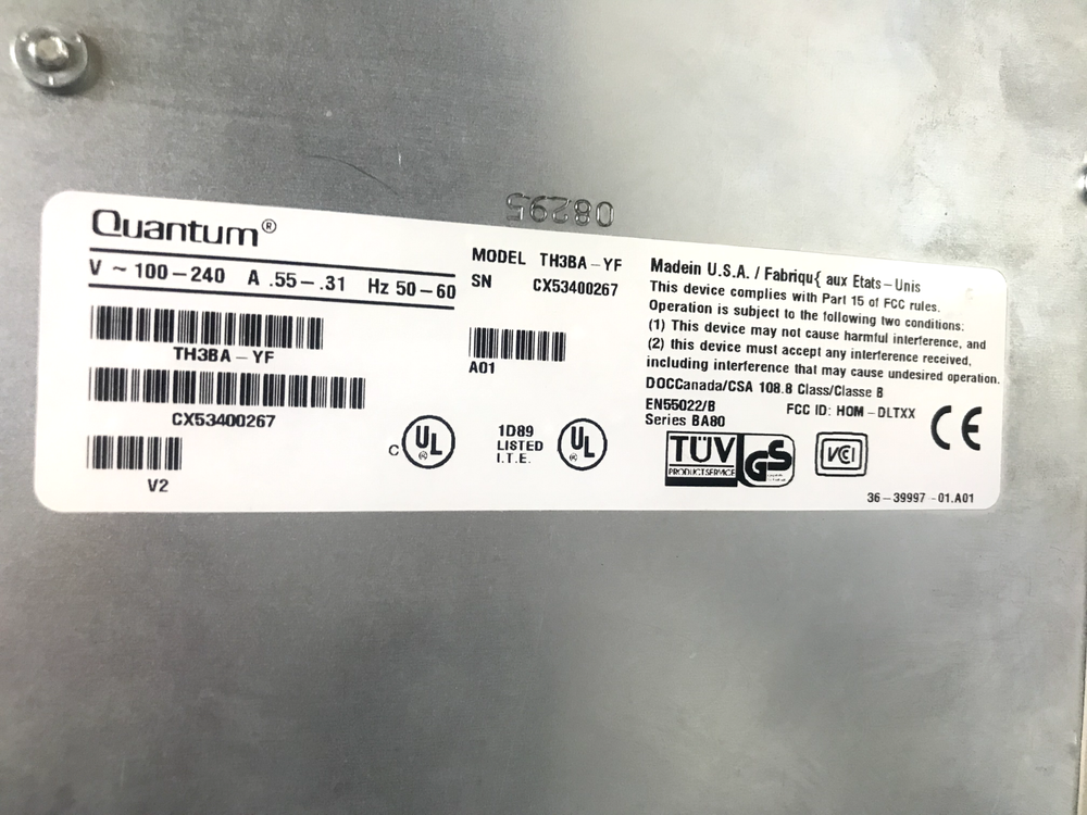 Vintage QUANTUM 8mm DLT External SCSI Drive DAT Model TH3BA-YF w/Ctrl Card&CBL