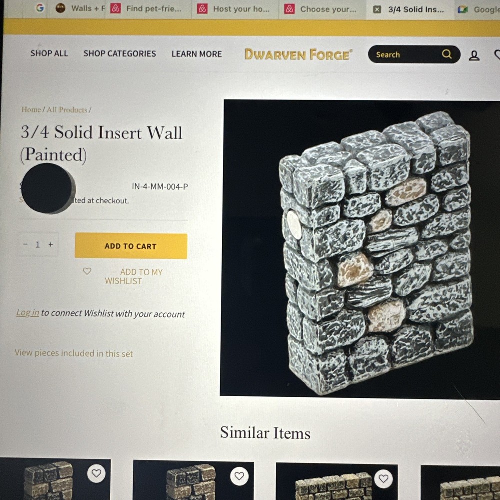 2= 3/4 Dwarven  Forge solid insert wall magnetic. Very versatile building piece.