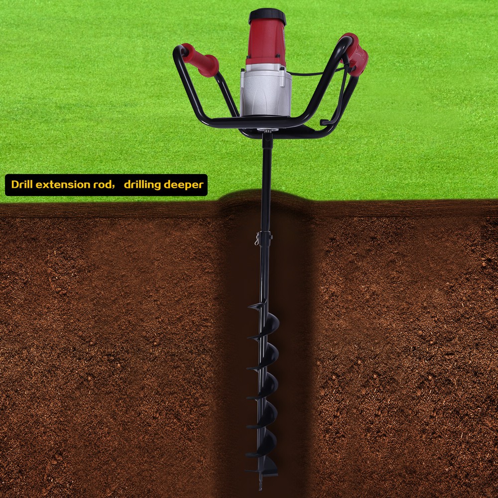 Garden Electric Hole Digger Machine Adjustable Auger Drill Machine +4 Inch Bit