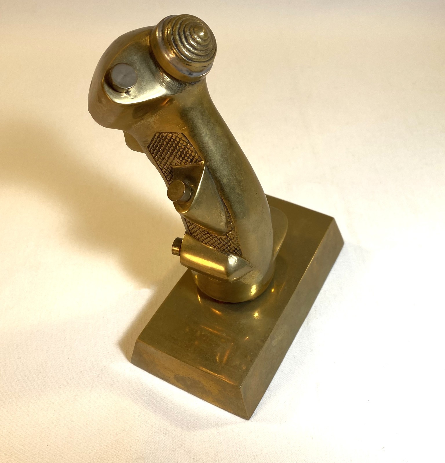 F-4 Phantom Jet Fighter Pilot Flight Control Joystick Brass Scupture/Display