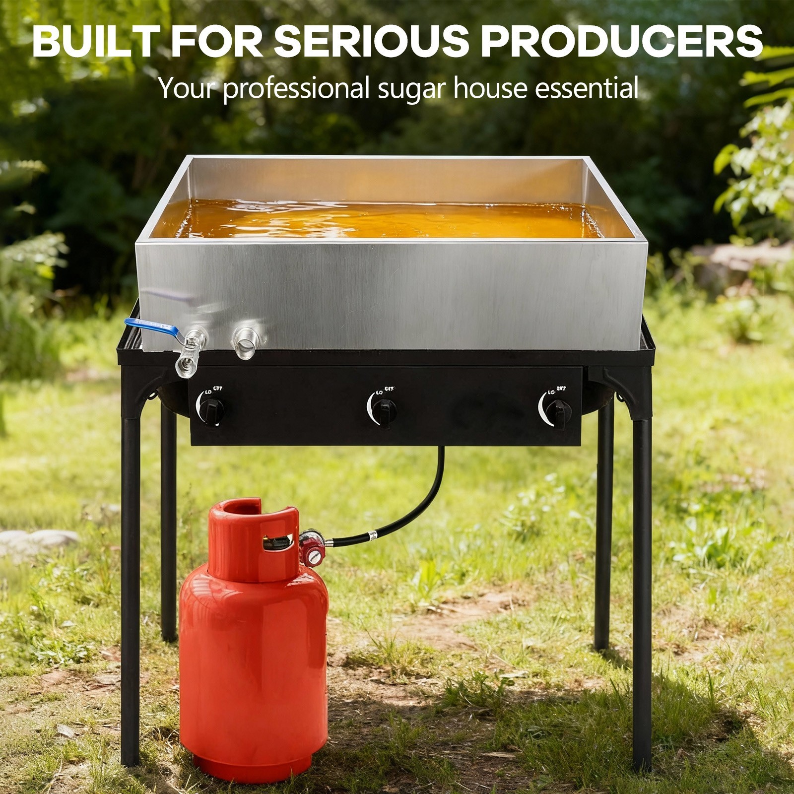 Marada Maple Syrup Evaporator Pan 304 Stainless Steel Valve