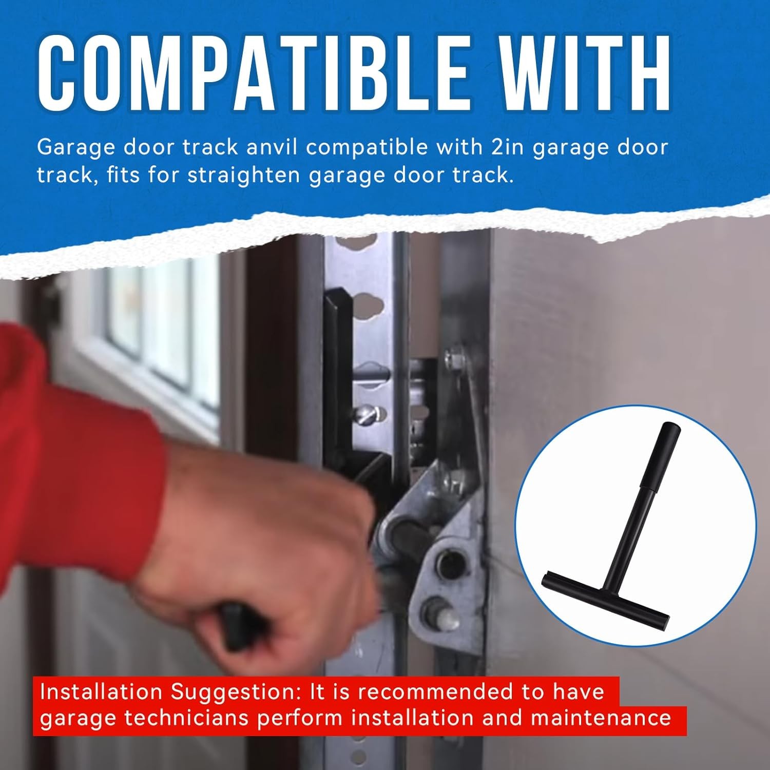 Garage Door Track Anvil Fits 2in Garage Door Track, Straighten Garage Door Track