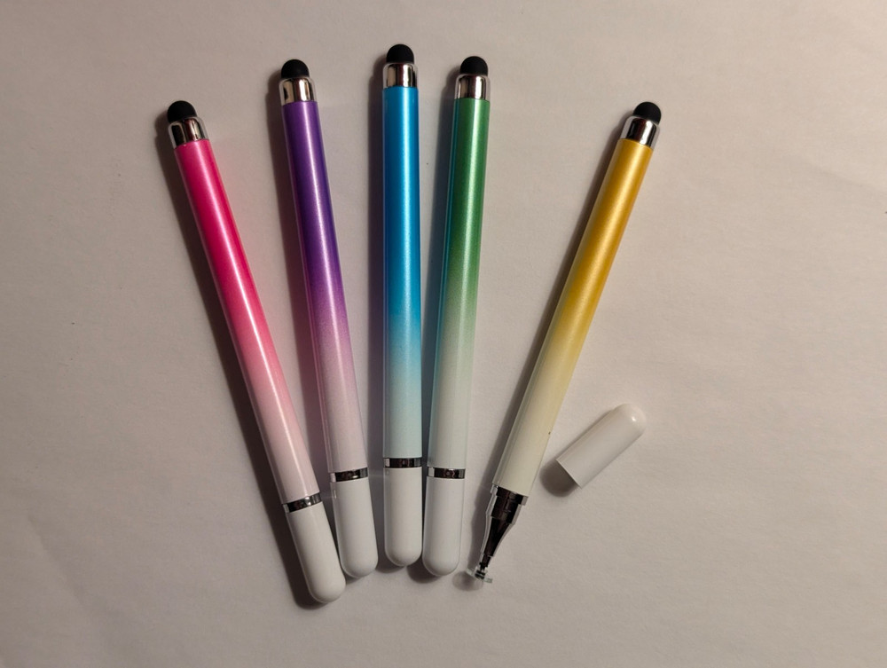 5 pack precision tip and soft round tip dual stylus multicolor ombre universal