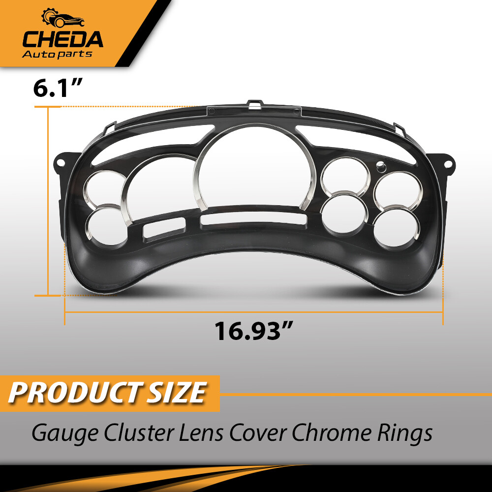 Gauge Cluster Lens Cover Chrome Ring Fit For 03 04 05 06 GM Trucks SUVs Escalade