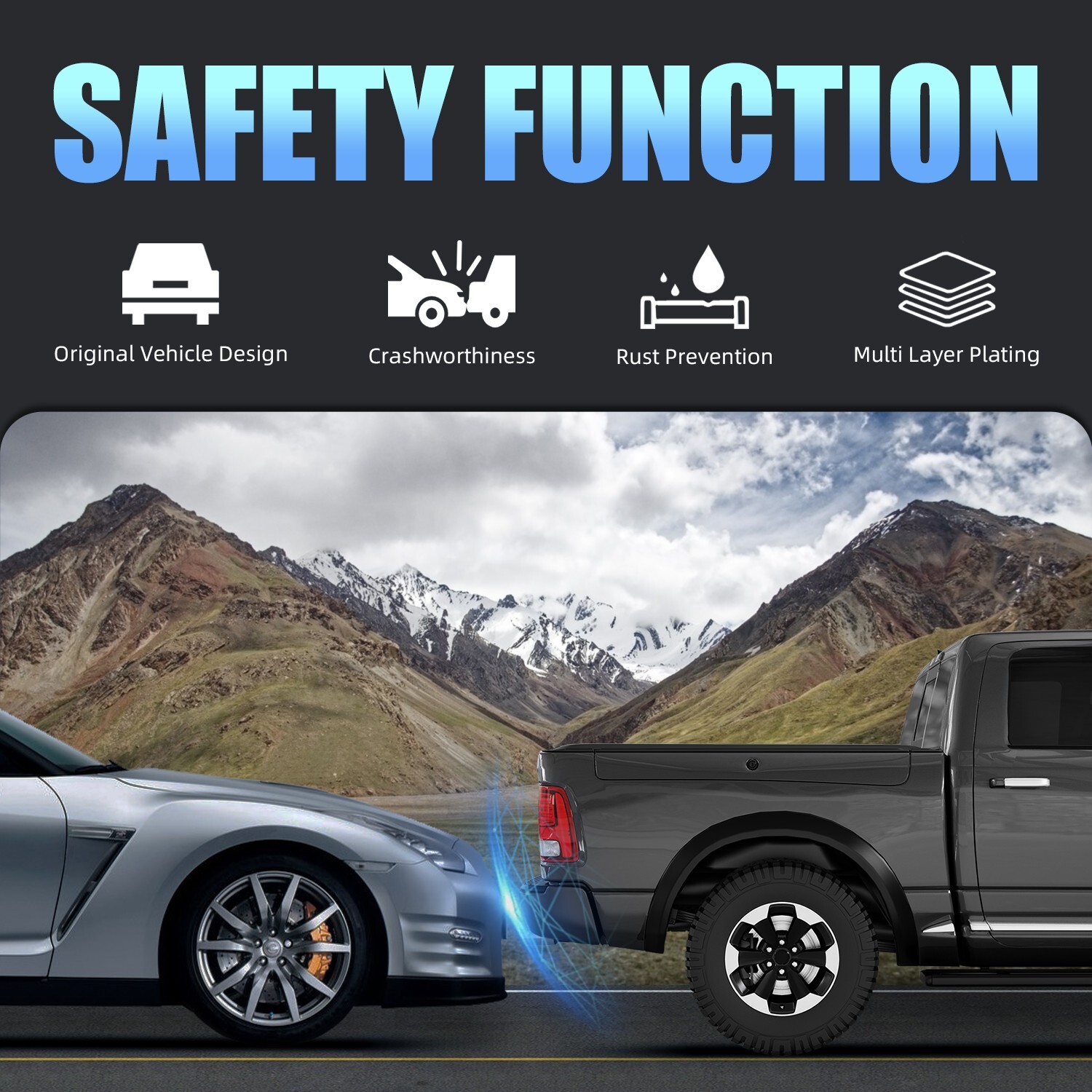 Black Rear Bumper Assy For 2009-2018 Dodge Ram 1500 Dual Exhaust w/o Sensor New