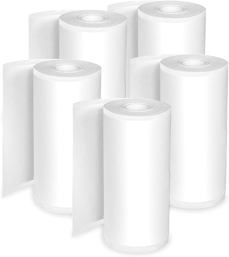 Thermal Printer Paper Bundle - 5-Roll Set: 3 Self-Adhesive & 2 Thermal Rolls