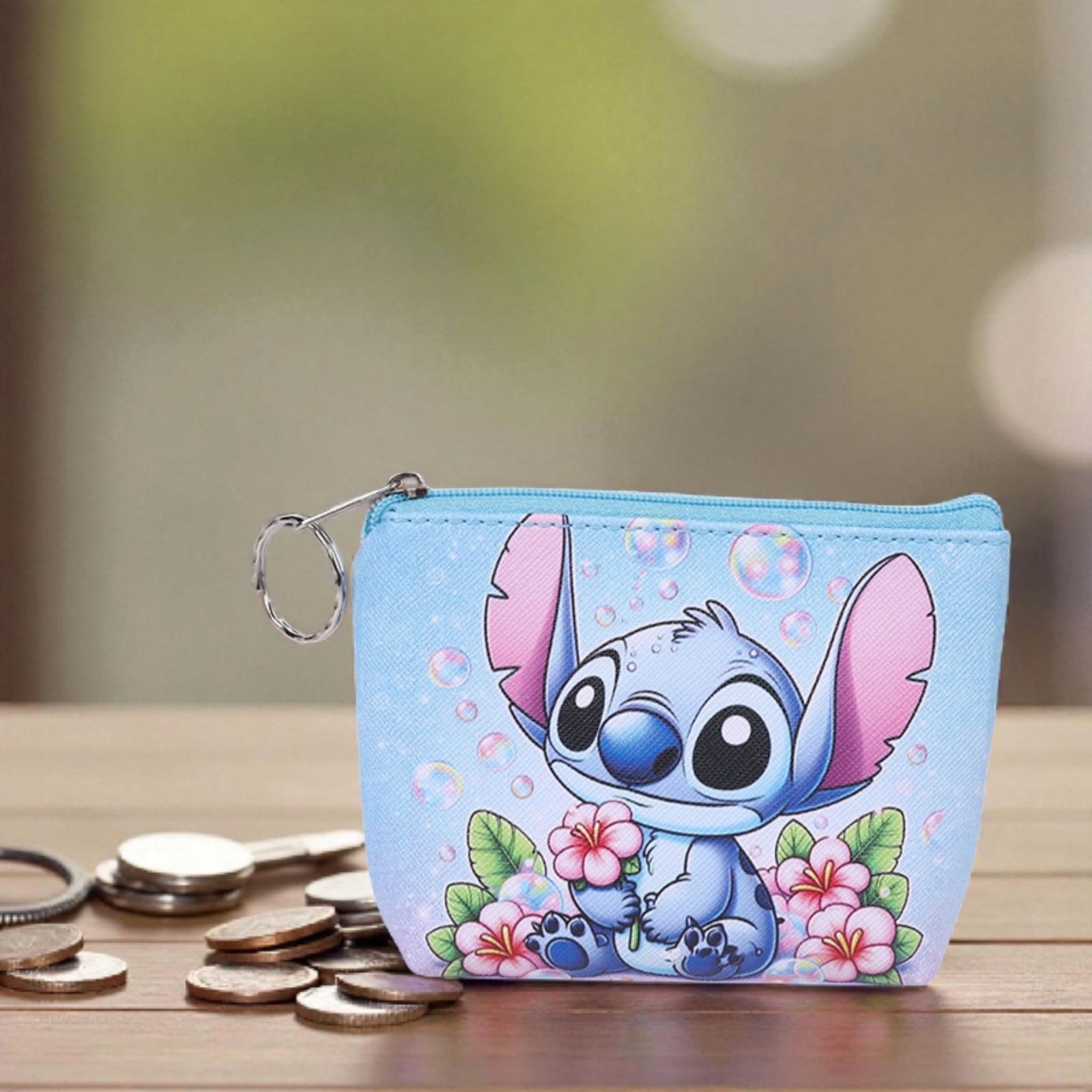 Disney Stitch Mini Coin Purse Clutch Key Case Storage Bag Cartoon