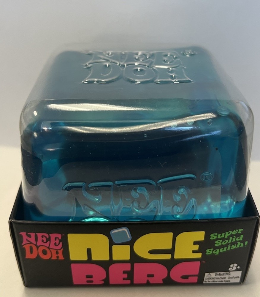 🔥 NeeDoh Nice Berg Blue XL Giant Nee Doh Solid Squish Cube Ice Block 🔥