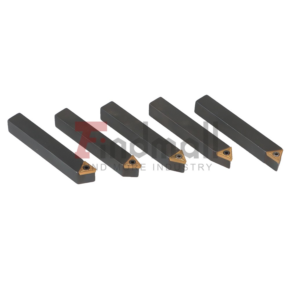 5 Pack 3/8" Lathe Indexable Carbide Insert + Turning Tooling Bit Holder Set New