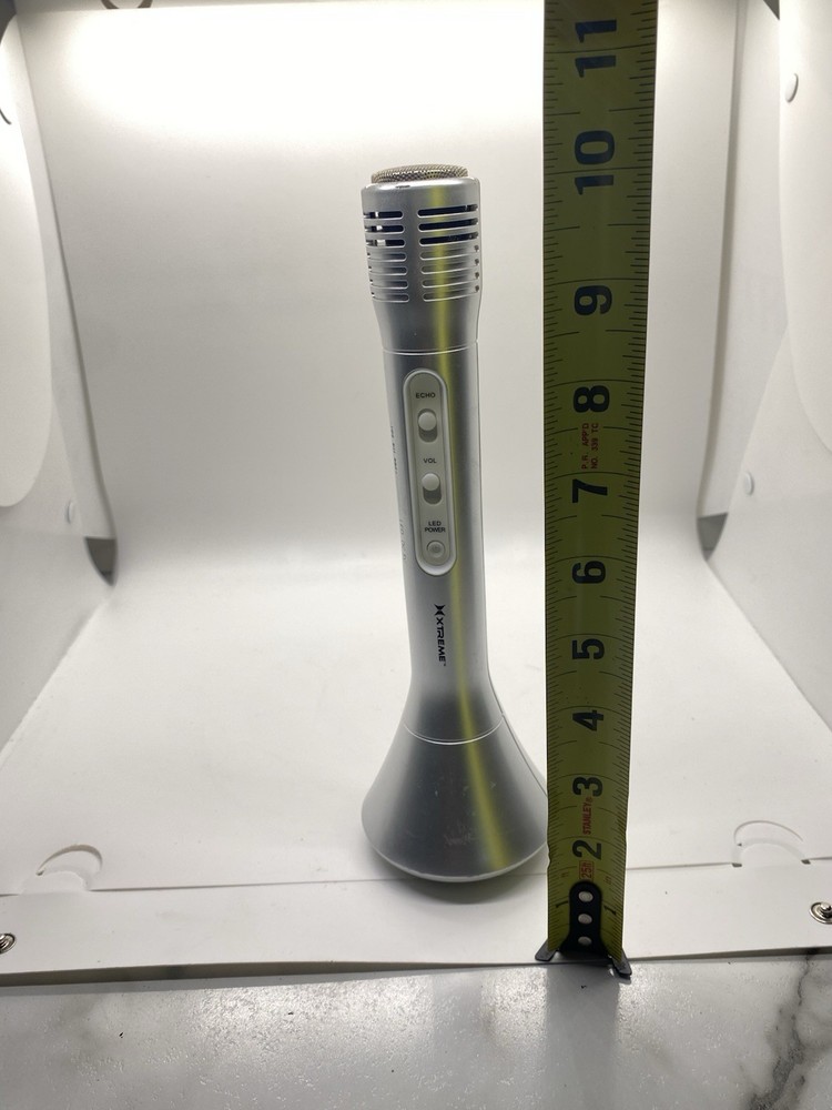Xtreme Silver Wireless Karaoke Microphone Speaker Echo LED Mic USB Rechargeable
