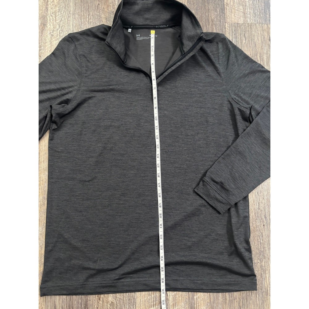 Under Armour Golf Mens Medium Gray Heather Quarter Zip Pullover Performance Top