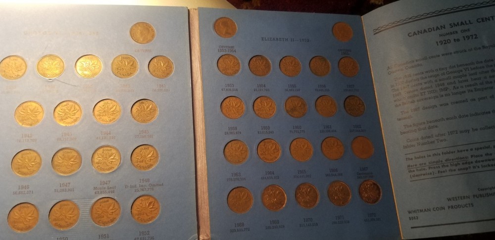 Canada Small Cent Album Partial Filled Id23.
