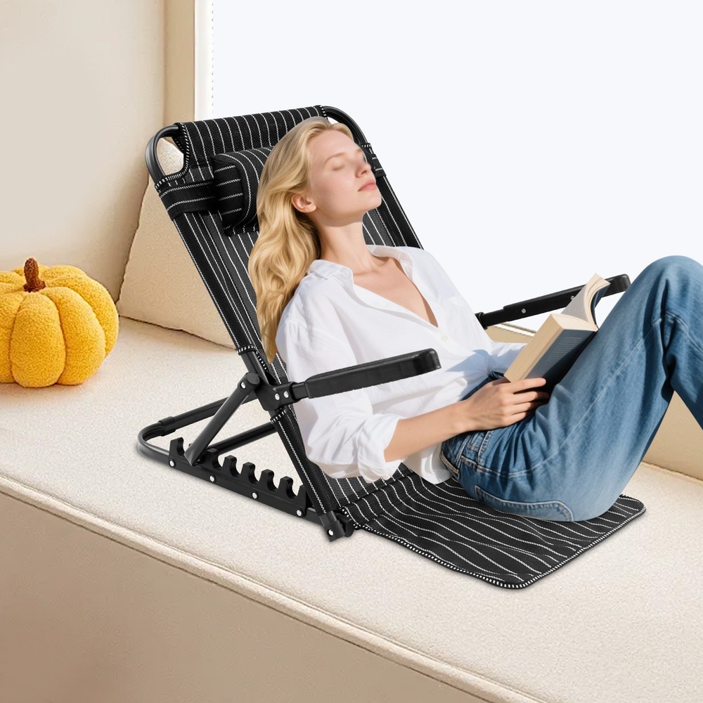 7 Position Adjustable Bed Backrest Support w/ Arms & Headrest Folding Reading