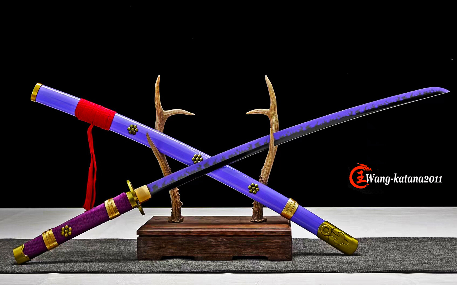 ONE PIECE 海贼王 1060 Steel Katana Purple Hamon Sharp Japanese Samurai Anime Sword