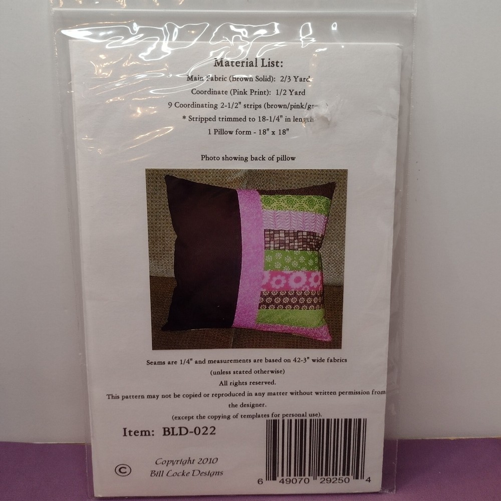 Teddy Time Pocket Pillow Pattern 18" x 18 " Beginner Friendly Uncut Paper Packet
