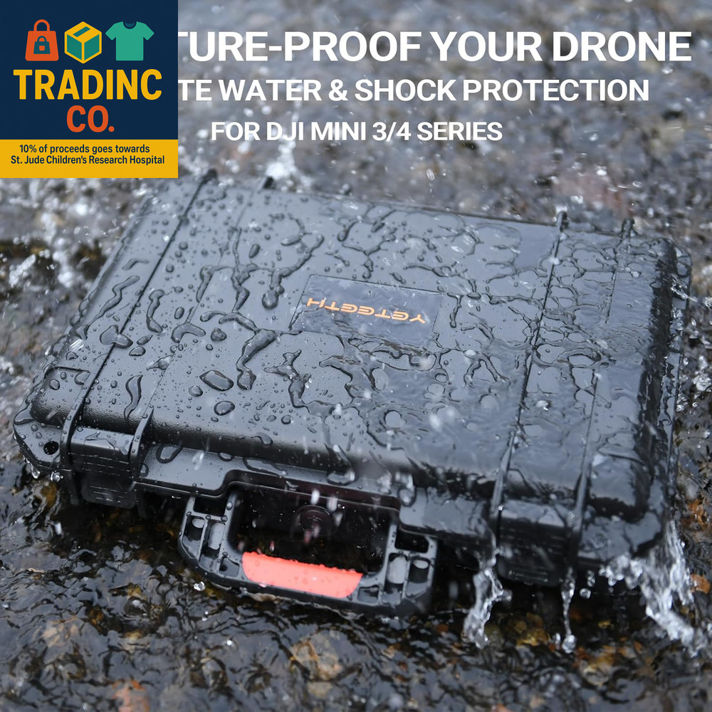 Hard Case for DJI Mini 4 Pro: Waterproof Hard Shell with Foam for DJI Drone Mini